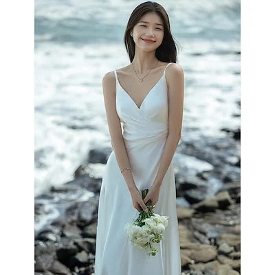 パーティードレス人気 2024 新作 高級感 気質 ワンピース 花嫁ロングドレス 結婚式ワンピース 7,755円