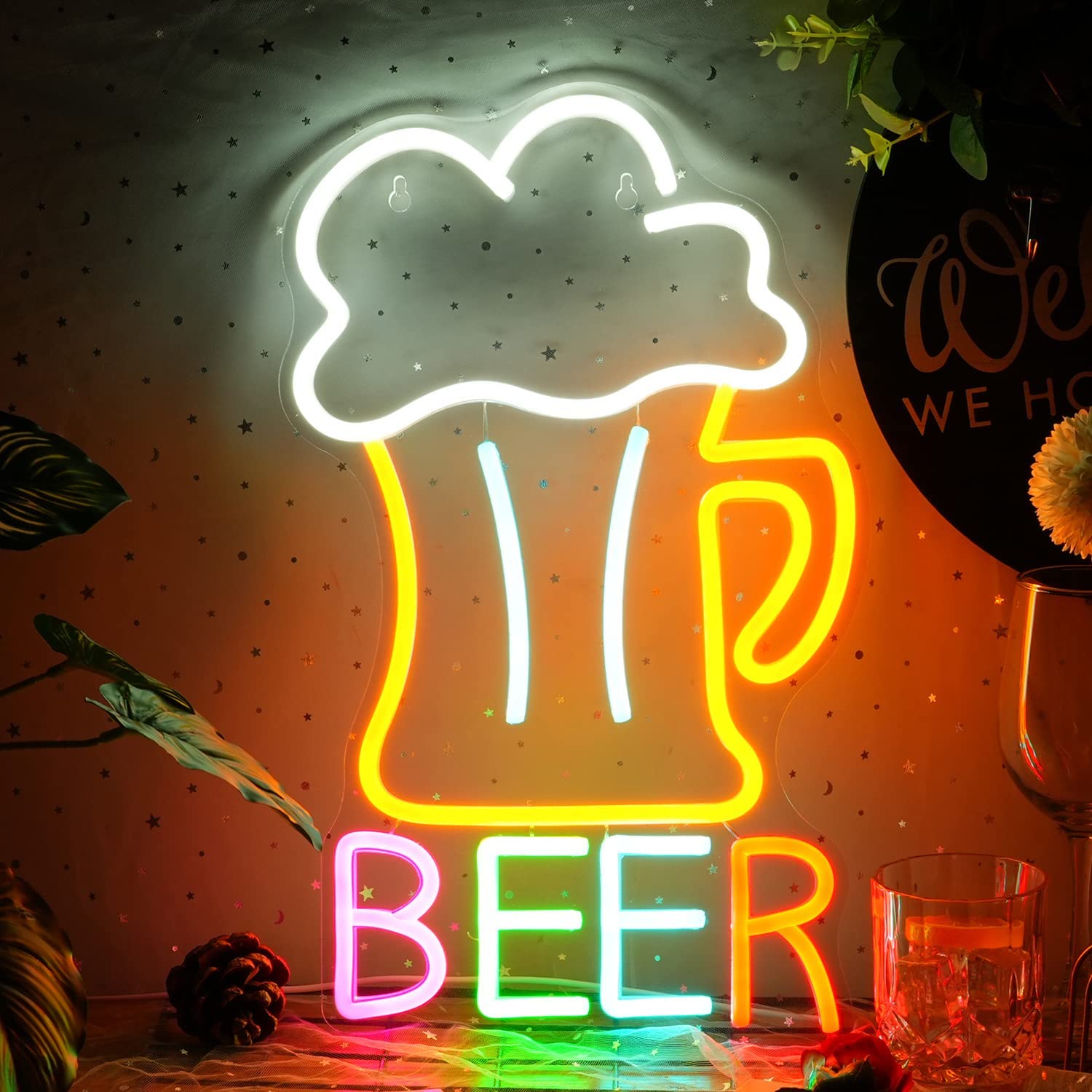 新製品 ネオンサイン ビール 壁掛け LEDネオンライト BEERネオン看板 インテリア 雰囲気作り 喫茶店 居酒屋 ギフ バー カフェUSB給電 ギフト 装飾 寝室ウォールサイン スタジオ ホーム