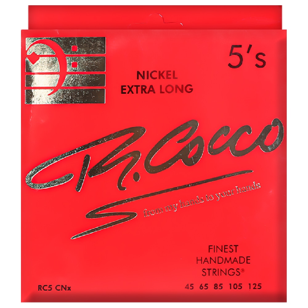 手作りラウンドワウンドニッケルメッキ5弦ベース弦 RC5CNX 45-125 extra long