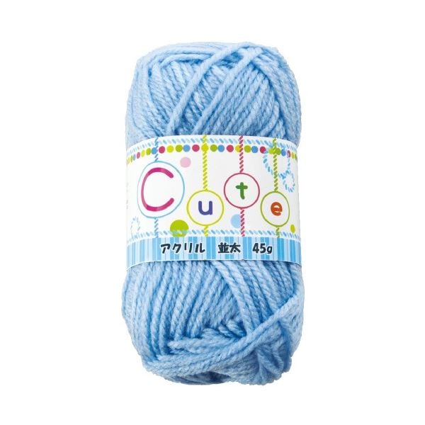 （まとめ）キッズ 毛糸（並太） 45g 薄水[x20セット]