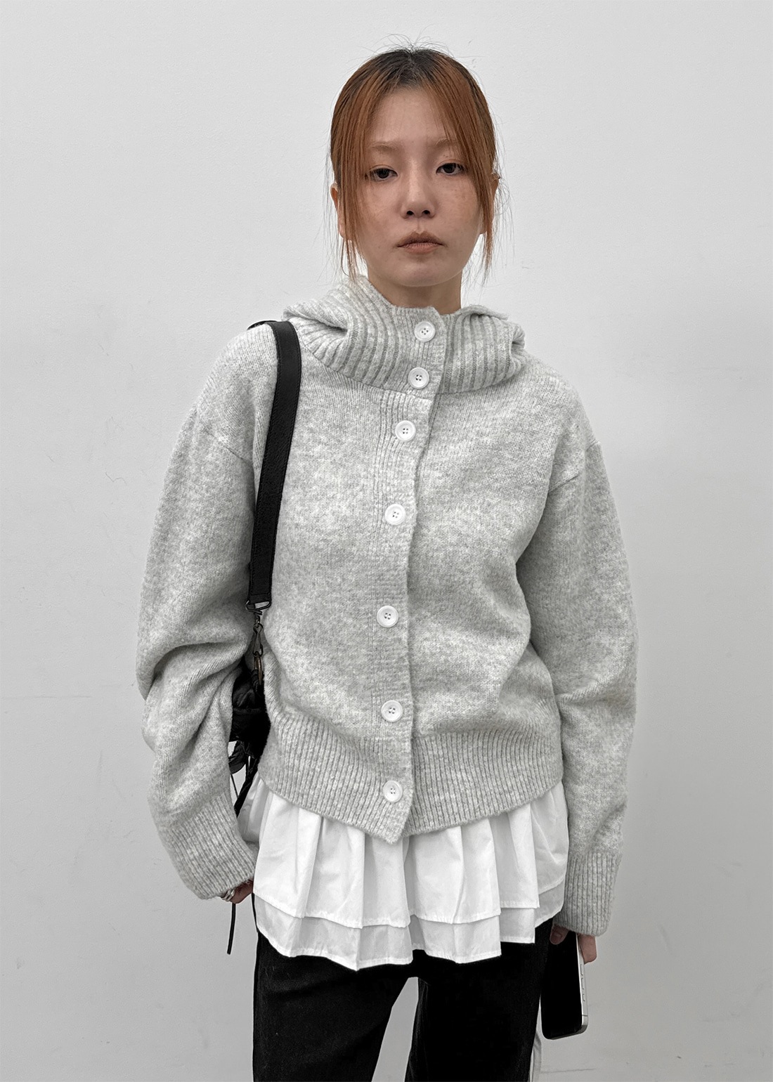 ペトゥンニットフードカーディガン