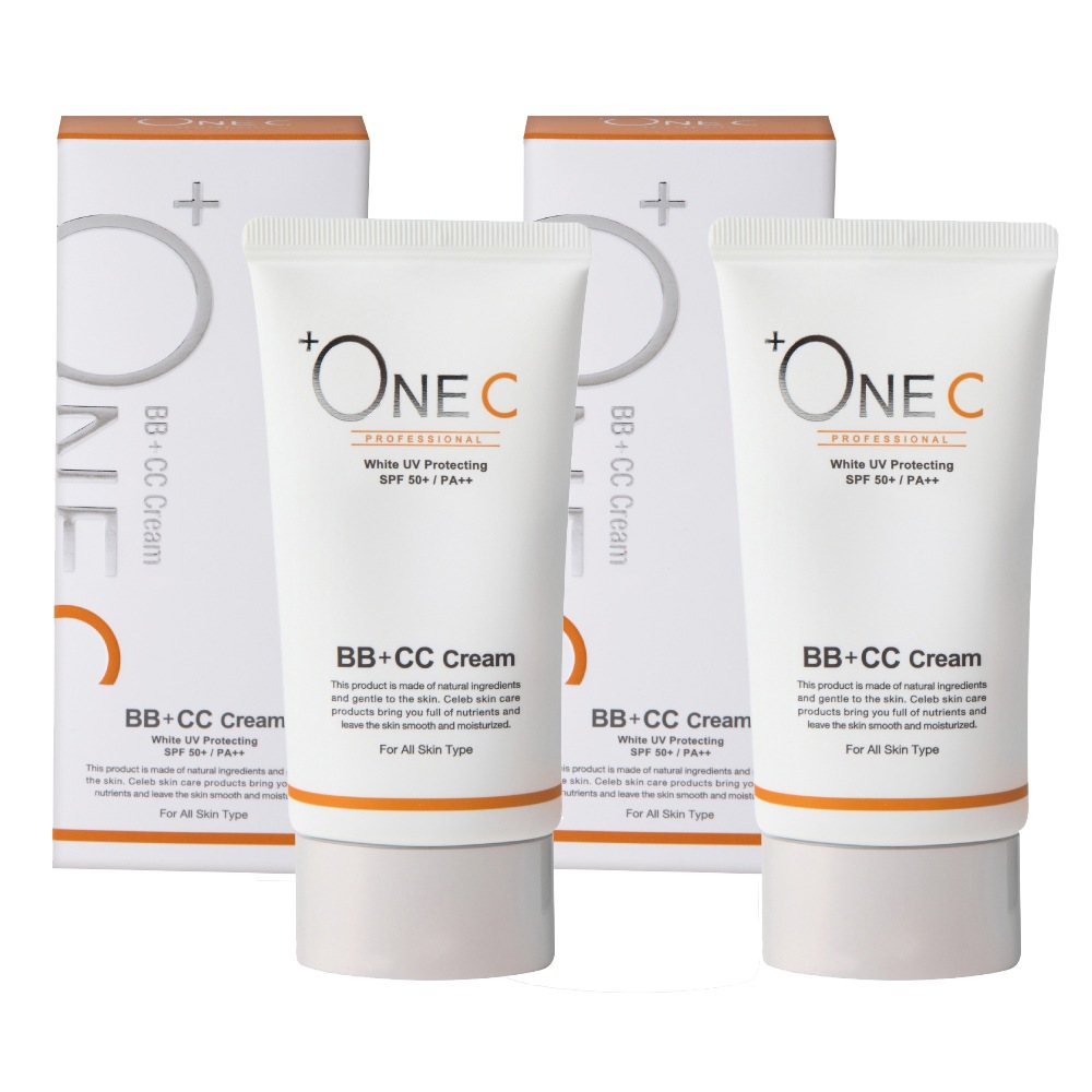 プラワンシー BB+CCクリームファンデーション 40g 2個 +ONEC SPF50+ PA++