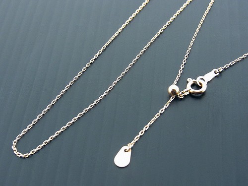 K18ピンクゴールド　 小豆チェーン0.25径太さ0.8ミリ　45センチ　スライド式アジャスター