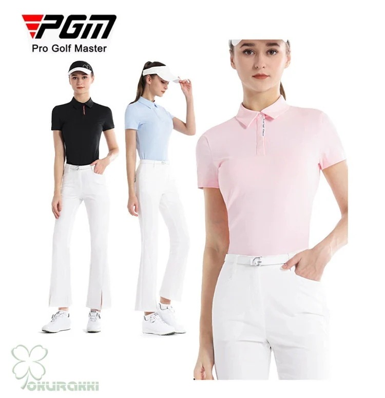 ゴルフ 半袖ポロシャツ ゴルフウェア 涼感 通気速幹 ストレッチ シャツ レディース ポロシャツ 春夏新作モデル2504glst19