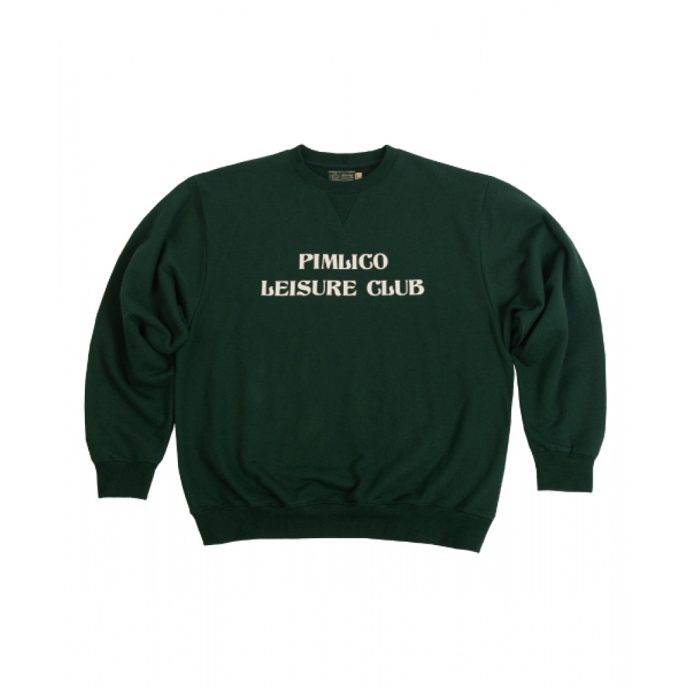 サタデーレジャークラブピムリコレジャークラブロゴレジャースウェットシャツ（男女共用）-グリーン