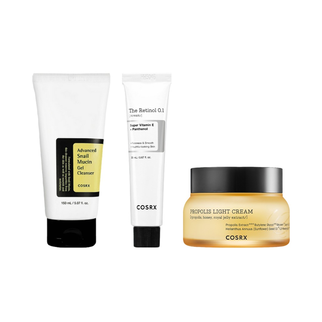 機能性3点セット ジェルクレンザー150ml＋レチノールクリーム20ml＋プロポリスクリーム65ml