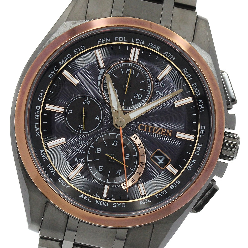 シチズン CITIZEN AT8046-51E/H804-T024131 アテッサ 100周年記念モデル ソーラー電波 メンズ 良品 箱・保証書付き_921161【中古】