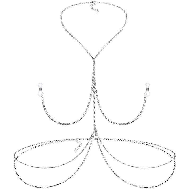 ニップルクリップ ボディーチェーン 鎖 ウエスト 腰 首 胸 ネックレス 男性 女性 アクセサリー 穴あけ不要 ノンホールピアス プレゼント セクシー 装着簡単 首飾り np446xxxxxxxx