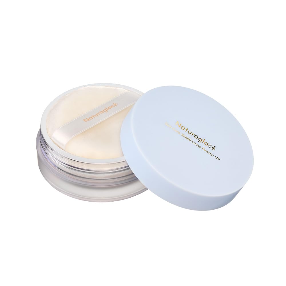 ナチュラグラッセ スキンケアシールド ルースパウダー UV 01 ルーセント 自然なツヤ肌 SPF50 PA 日焼け止め 石けんオフ 植物性スキンケア成分 オーガニック パフ付き
