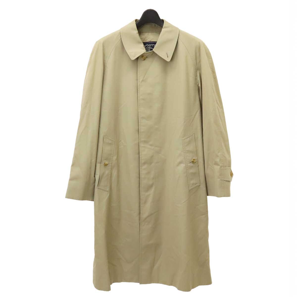 ステンカラーコート ロングコート ポリエステル コットン ベージュ メンズ 90-16