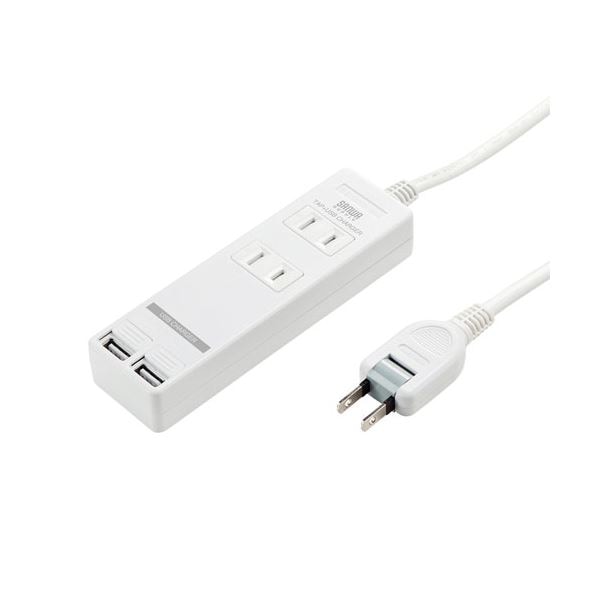 (5個セット) サンワサプライ USBシャッター付きタップ TAP-B110USH-3WX5