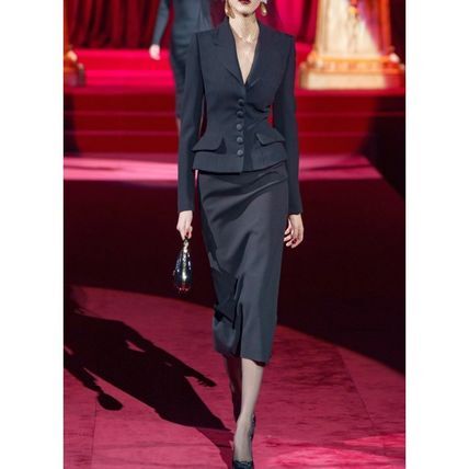 エレガント スーツ セットアップ フォーマル パーティー長袖 無地 ミディアム ロング パーティースタイル ホームパーティーアイテム ミモレ丈 オフィススタイル エレガントスタイル カジュアルスタイル