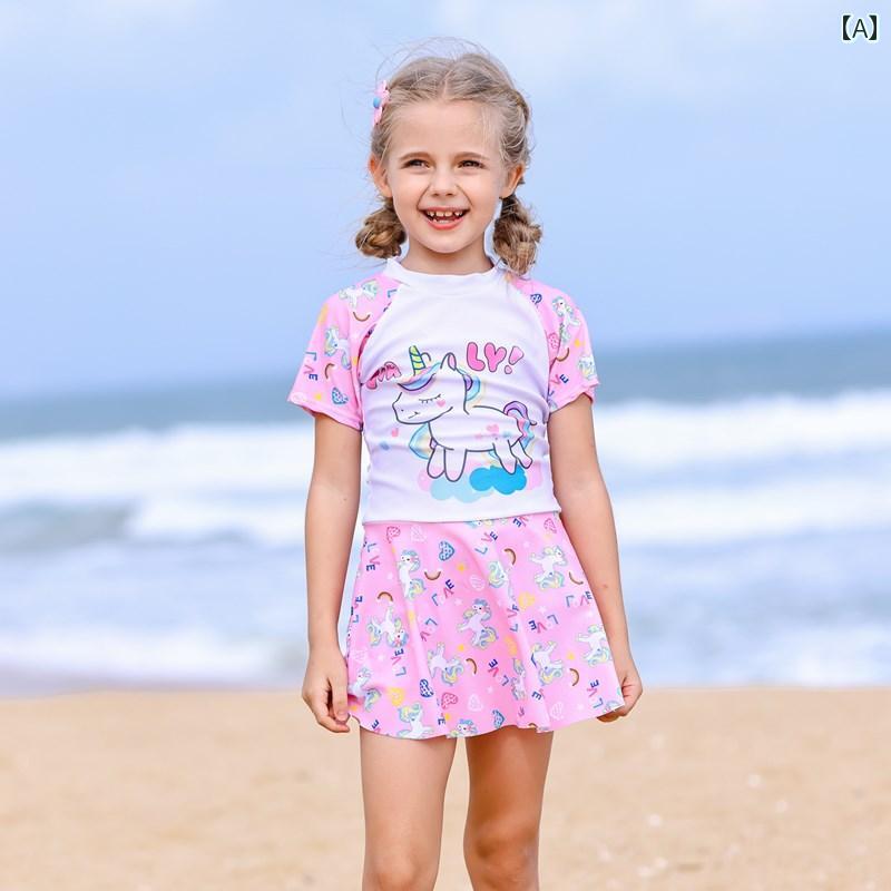 子供用 女の子 水着 セパレート ワンピース スイムウェア ビーチウェア プール 海水浴 ビーチスポーツ 日焼け防止 速乾 夏 キッズ