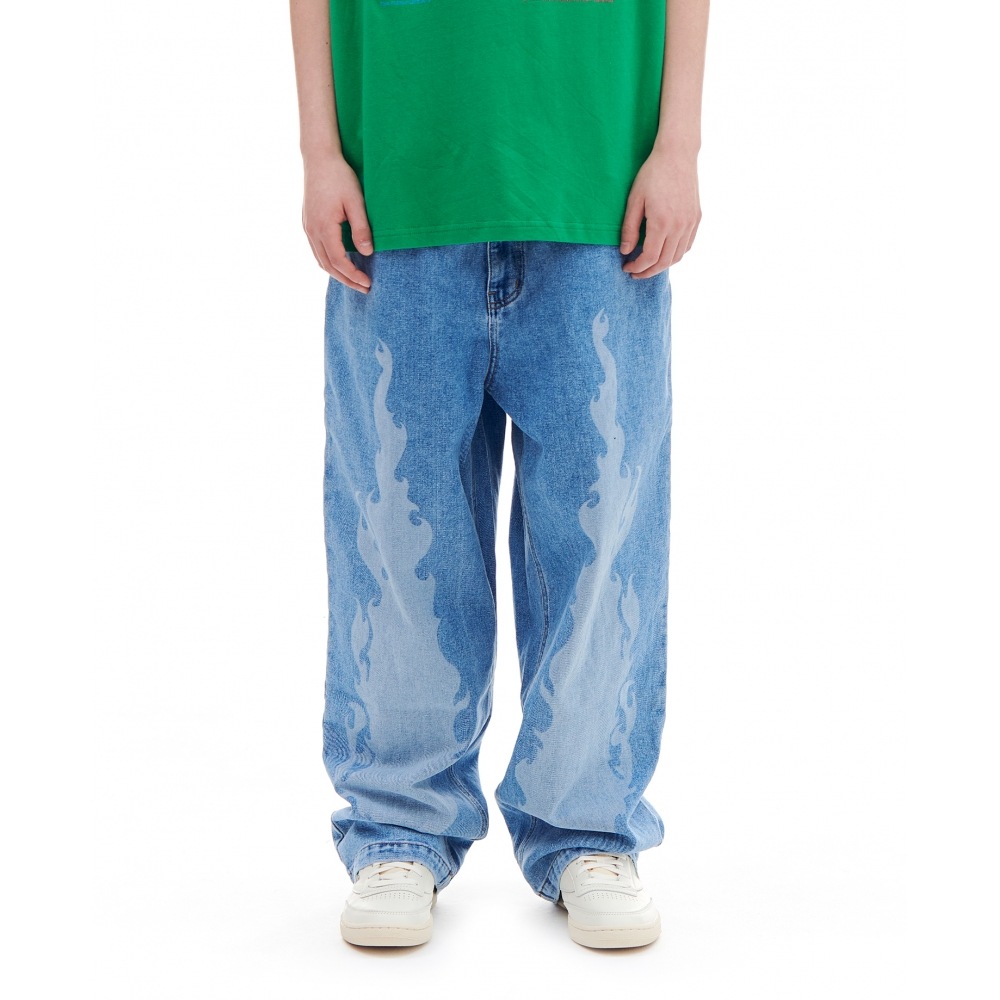 ARCHIVE BOLD 5/24 배송 BURNING DENIM PANTS (LIGHT BLUE)