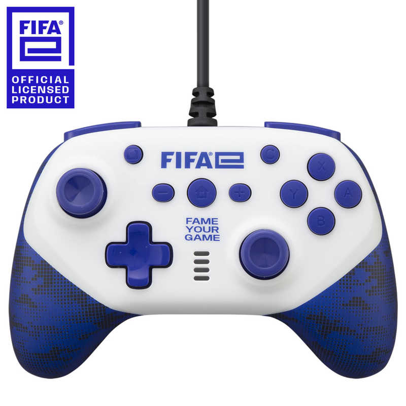 サイバーガジェット　(FIFAe公式ライセンス商品)FIFAeワイヤードコントローラー ホワイト FIFAE-NSGYCWC-WH［SWITCH用/PC用］　FIFAE-NSGYCWC-WH