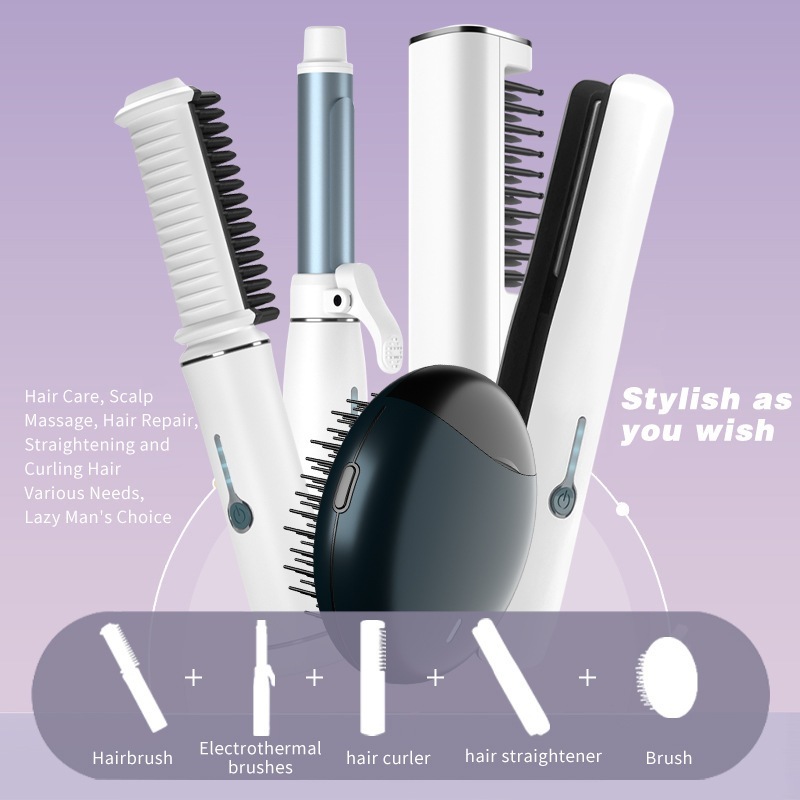 新プロフェッショナル多機能ヘアアイロンセットヘアアイロンヘアスタイリングカーラーストレートアイロンクランプ