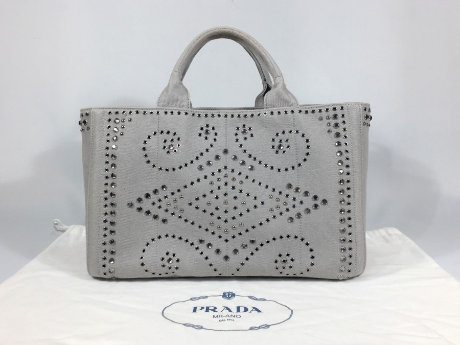 トートバッグ 2way ショルダーバッグ BN2642 カナパ ビジュー デニム 【中古品】