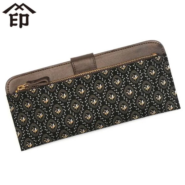 長財布 しらべ 束入 財布 小銭入れ 本革 漆 薄い 軽量 上原勇七 甲州印伝 鈴蘭 和柄 日本製 レディース 7003