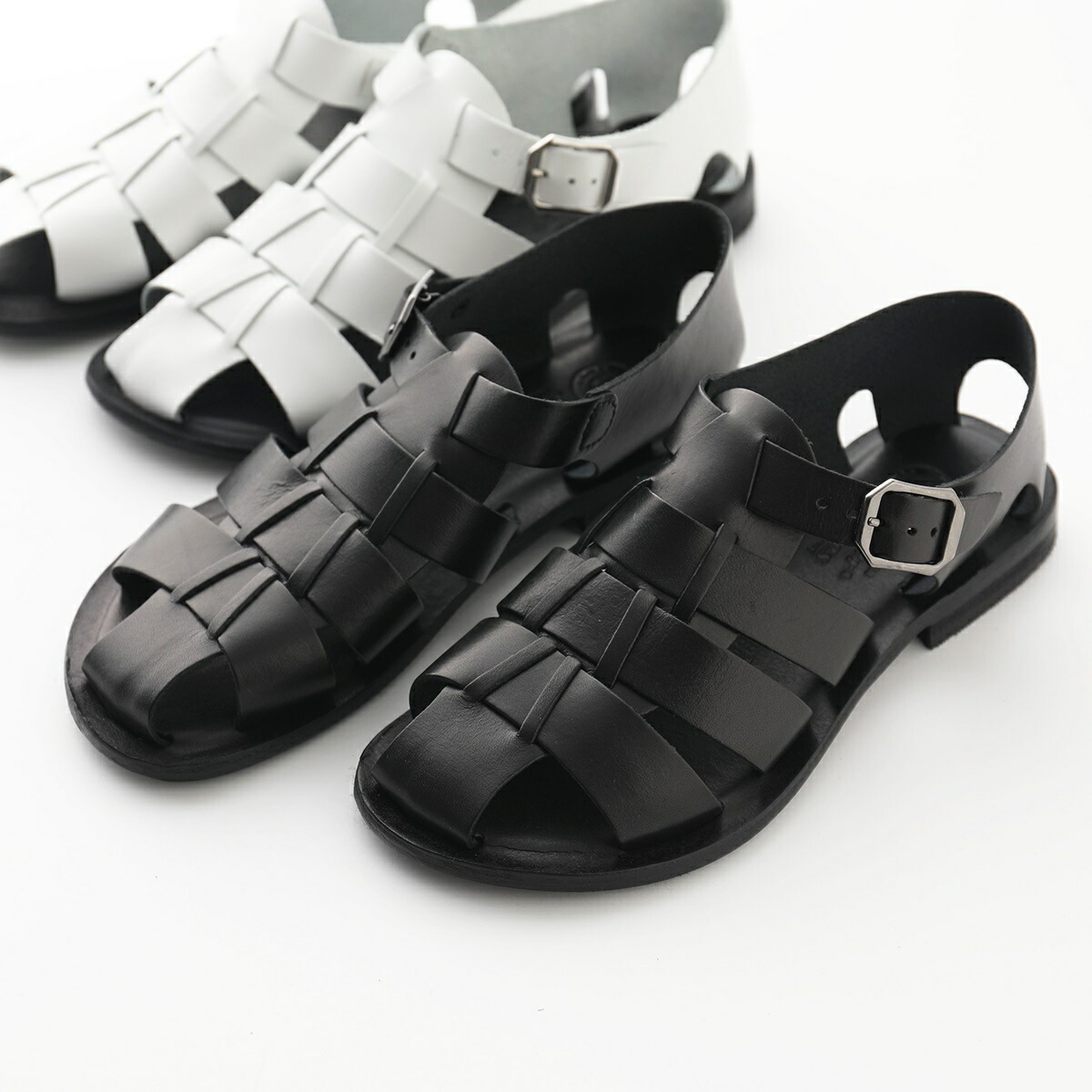 EDER SHOES エダーシューズ グルカ サンダル 300 レディース レザー フラット ローヒール ストラップ ベルト 靴 カラー2色