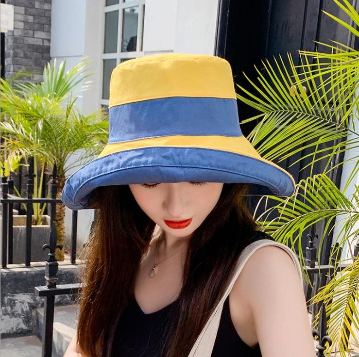 バケットハット バイカラー 日よけ つば広