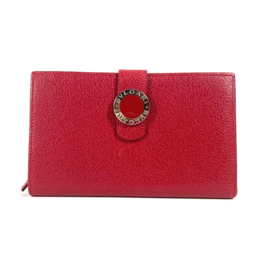 長財布 ブルガリブルガリ ロゴ ロングウォレット レザー レッド