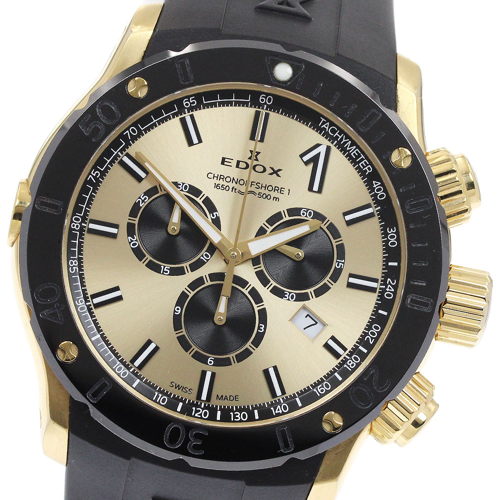 エドックス EDOX 10221-37J5-DIN5 クロノオフショア1 クロノグラフ スペシャルエディション デイト クォーツ メンズ 保証書付き_938626【中古】