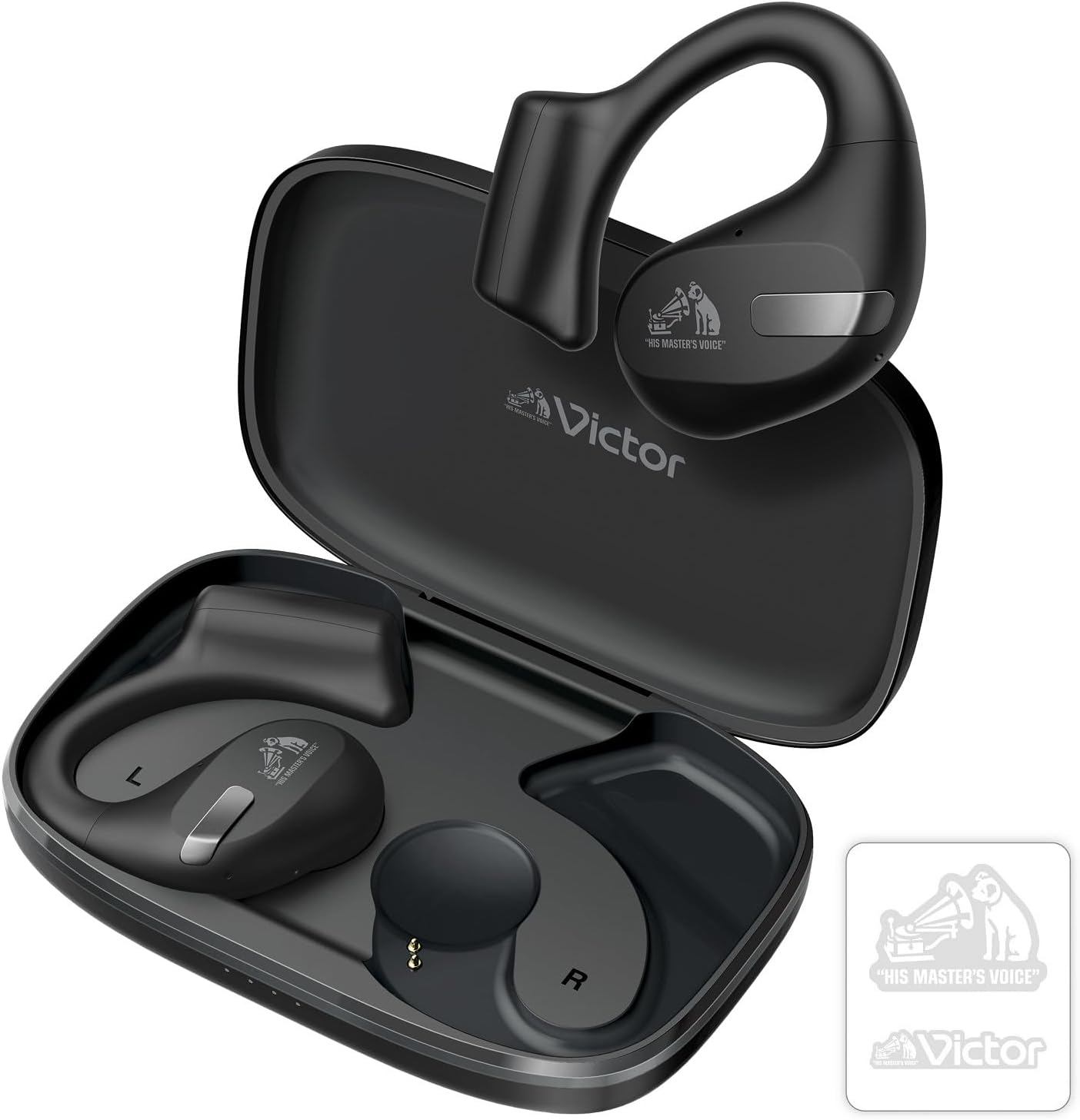 ケンウッド Victor HA-NP50T-BA ワイヤレスイヤホン Bluetooth オープンイヤー 耳をふさがない ながら聴き マルチポイント 耳掛け 最大38時間再生 マイク付き ブラック ス