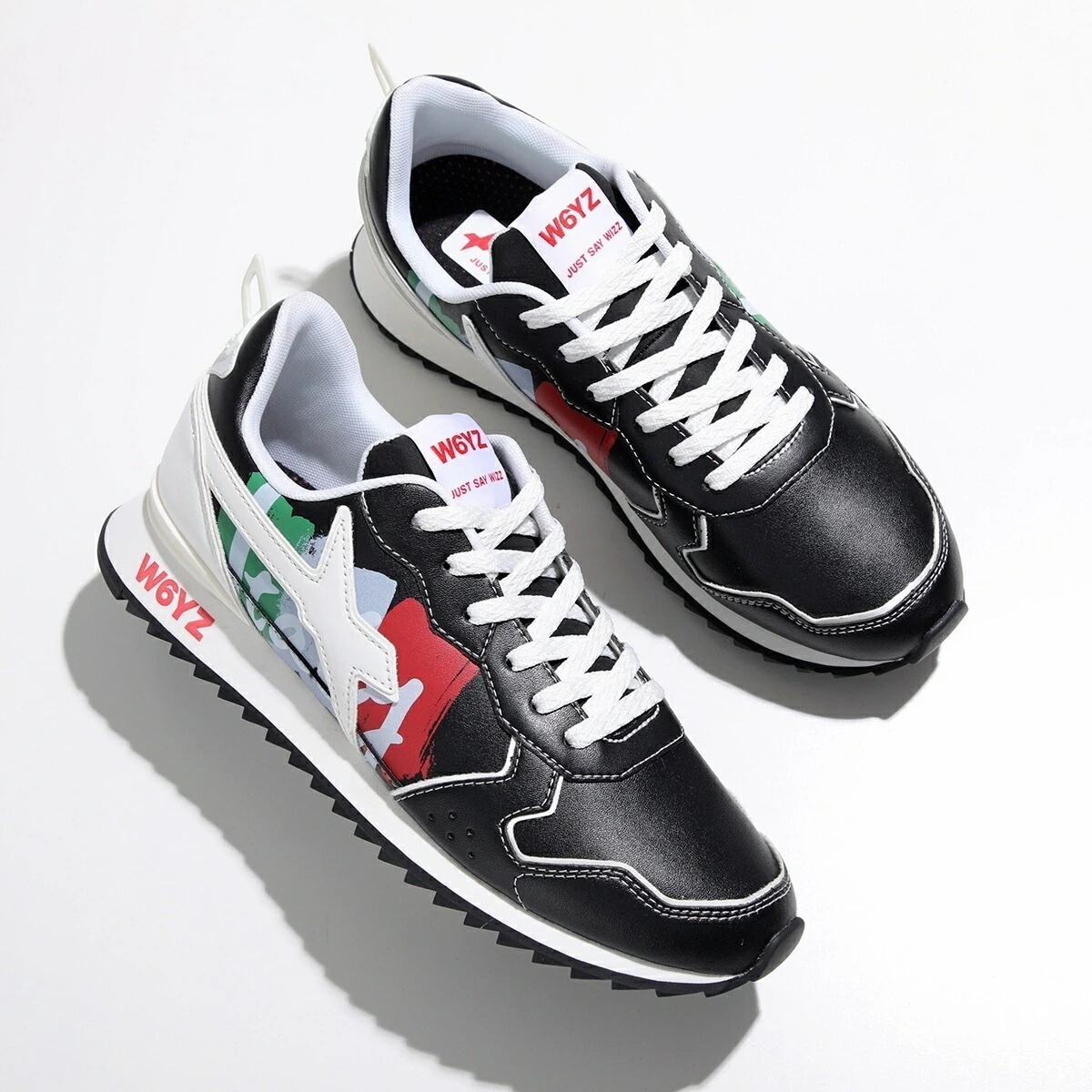 W6YZ ウィズ スニーカー JET-M. ジェットエム 2013560 56 メンズ ローカット ロゴ シューズ 靴 1A04/BLACK-WHITE 【mega】