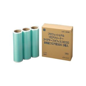 (まとめ)オフィスコロコロ 多用途フロア用 スペアテープ 幅320mm×30周巻 3巻入×10パック
