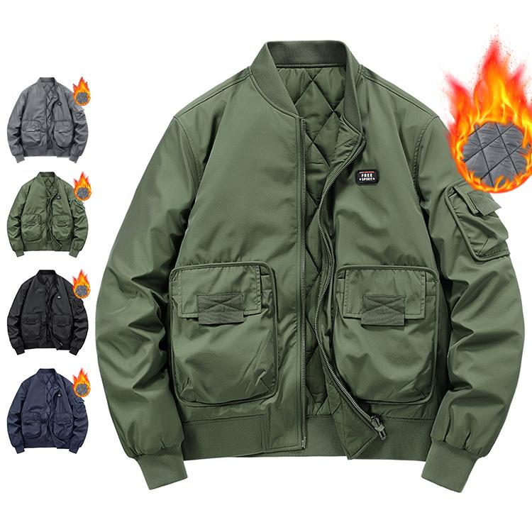 【急速出荷】メンズ ミリタリージャケット トラックジャケット 中綿ジャケット ジャンパー 厚手 綿入り 防寒着 秋冬 秋物