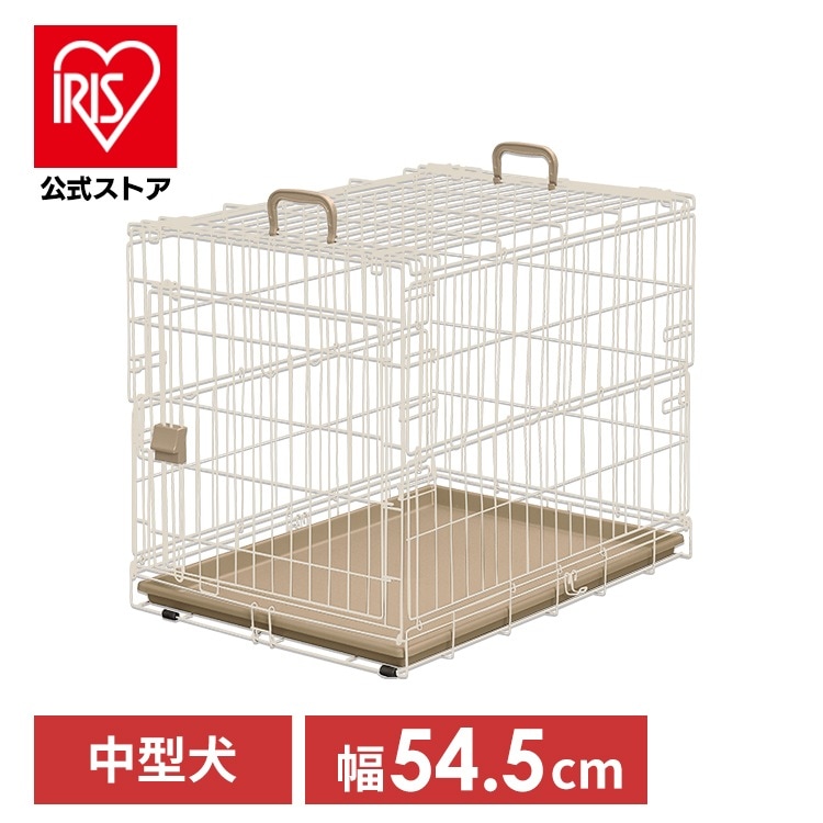 犬 ケージ 屋根付き 折りたたみケージ ライトナチュラル Lサイズ