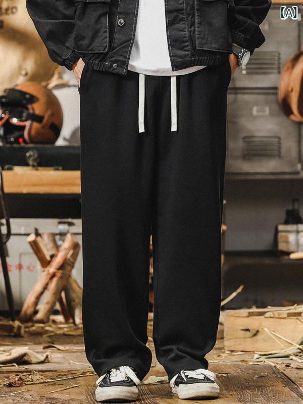 メンズ ファッション パンツ アメリカン ニット スウェット ズボン 春秋 ベーシック シンプル ストレート カジュアル ボトムス メンズ