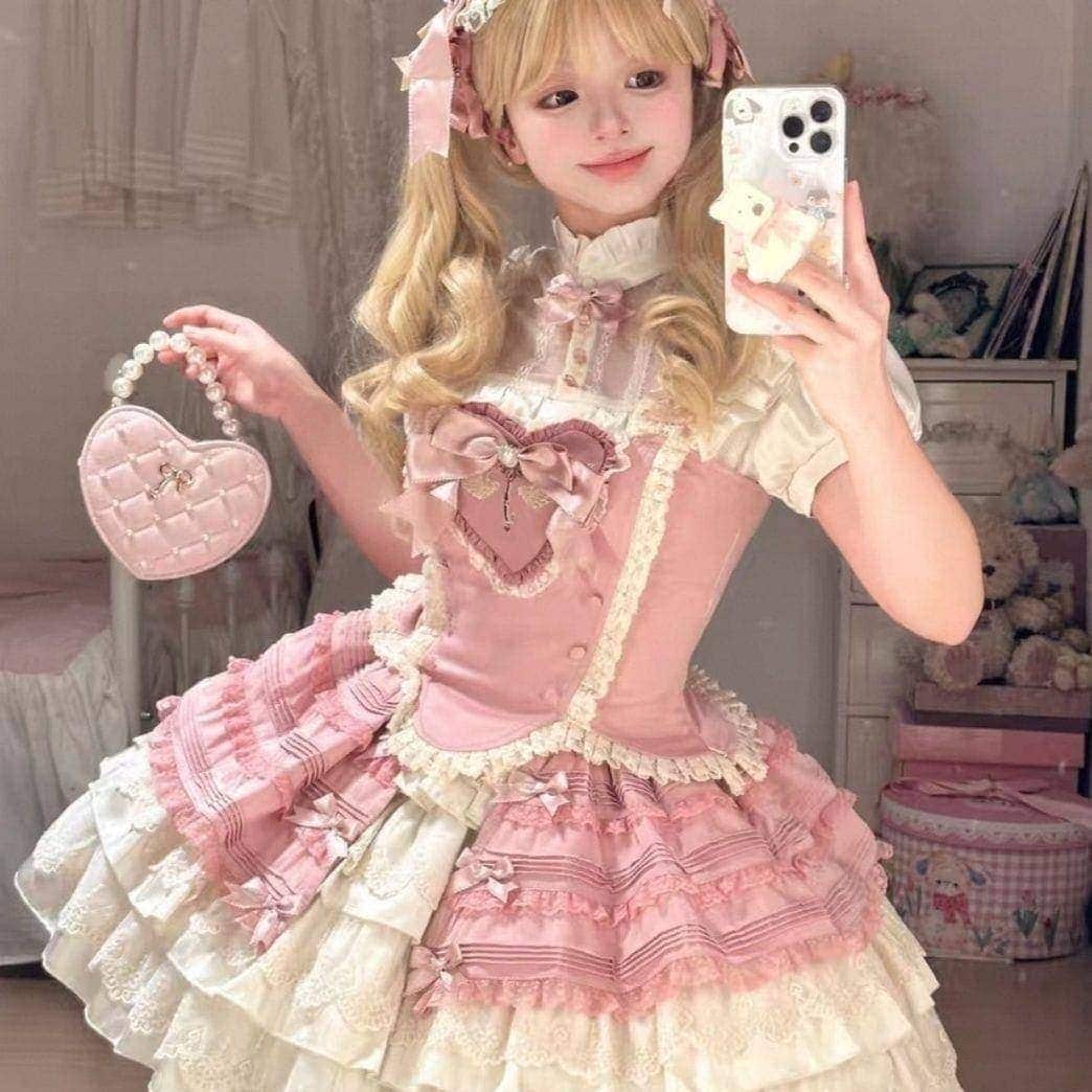 メイド服量産型地雷系 コスチューム 二次元 大人気アメリカンハロウィンロリータ ロリータ ワンピース コスプレ スリーピースセット