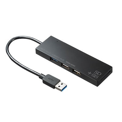 他サイト： サンワサプライ USB-3HC316BKN USB3.1+2.0コンボハブ カードリーダー付き USB3HC316BKNの商品画像