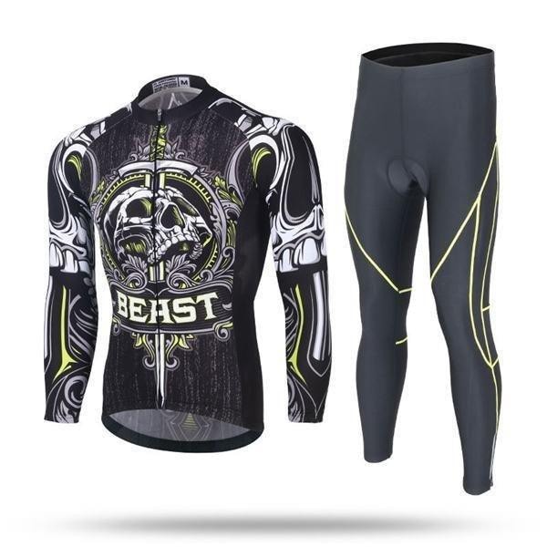 メンズ 自転車ウェア 上下2点セット バイク ジャケット 半袖 サイクルウェア 吸汗 速乾 サイクリング裏ウエアスカル