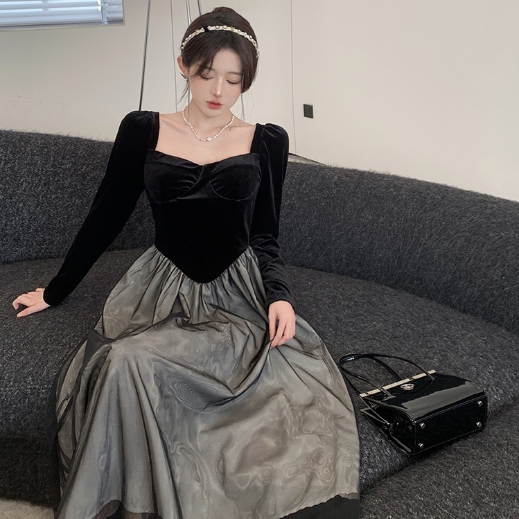 【送料無料】レディース ワンピース 膝下 姫系 きれいめ お嬢様ワンピース ドレス ドレスワンピース 結婚式 パーティー ドッキングワンピース 大きいサイズ 大人可愛い ママコーデ