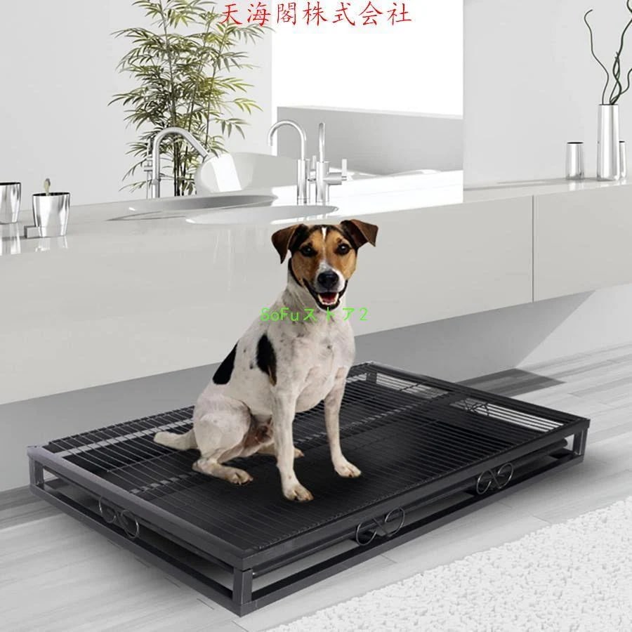 トイレトレー ワイドステンレス製犬用トイレトイレトレイ犬トイレ犬 といれトレートイレトレーペット用室内トイレ中型および大型犬用トイレを備え