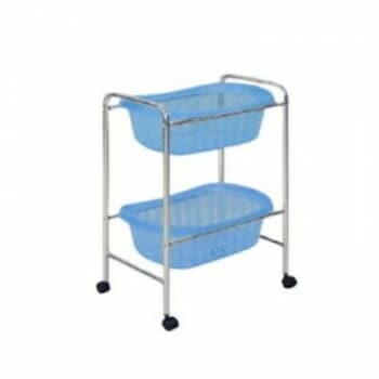 高田ベッド製作所 S型2段用脱衣カゴ（ブルー） キャスター付き TB-73-09