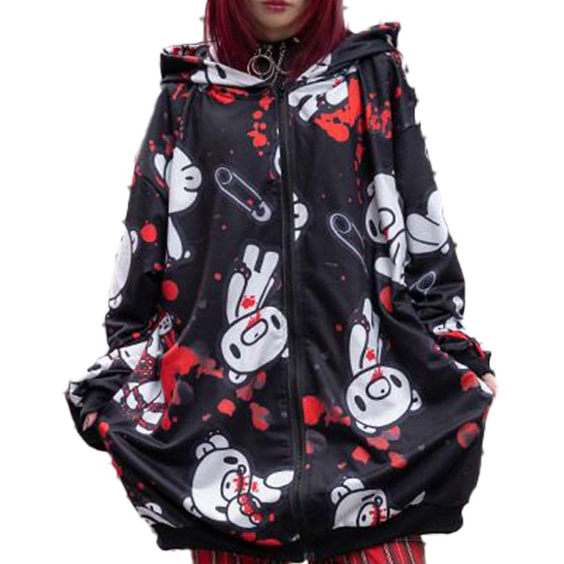 ダークグルーミー ZIP パーカー 長袖 原宿 原宿系 病みかわいい 病みかわ ファッション パンク ロック V系 グロかわ