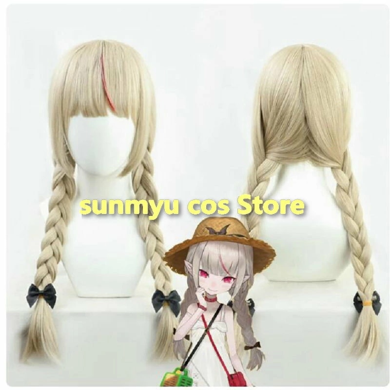 バーチャルYouTuber VTuber にじさんじ 魔界ノりりむ コスプレウィッグ 黒いリボン付き