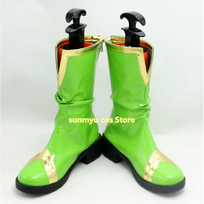 サクラ大戦 李紅蘭ブーツ　グリーン靴　オーダーサイズ　 コスプレ靴