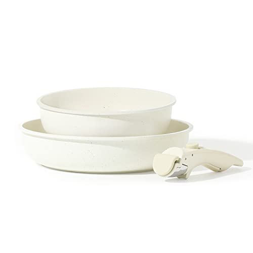 CAROTE カローテ フライパン セット 4点 IH対応 PFOA PFOS フリー 取っ手のとれる フライパン 20cm 26cm マーブルコート こびりつきにくい 手入れ簡単 オーブン対応