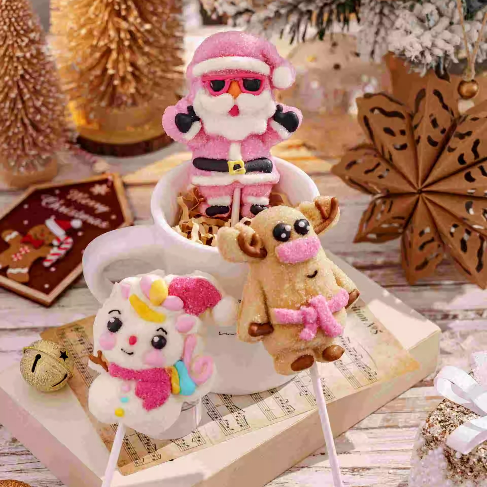 クリスマス キャンディ マシュマロ サンタ クロース 雪だるま クリスマス 鹿 子供用スナック ホリデー ギフト