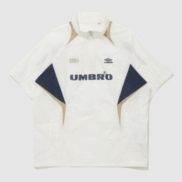 ジャケット JQS UQ223CWT52-WHT BLOKE 半袖スタンドネックアノラック / WHITE