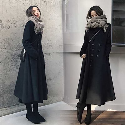 Qoo10] 欅坂 ロングコート お嬢様コート 冬 可