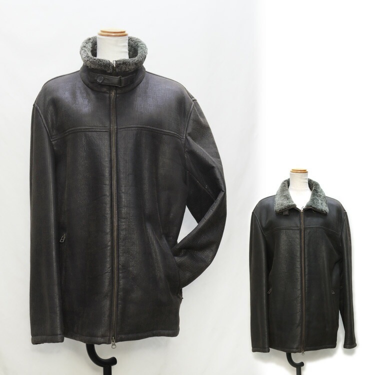 訳あり ムートン ファー ジャケット メンズ ブラウン ギフト プレゼント