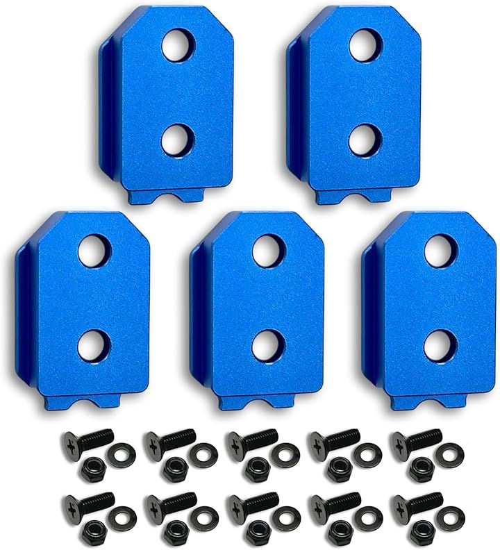 オス金具 セフティ金具 ワンタッチ工具ホルダー用軽量・高強度なアルミ合金製+アルマイト仕上げ固定式取付金具 スリムホルダー対応 セフティホルダー (アクアブルー, 5個セット)