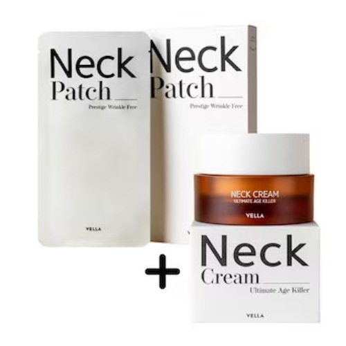 (正規品)VELLA[ネックケアセット] ネックパッチ(5個入り)+ ネッククリーム(50ml)