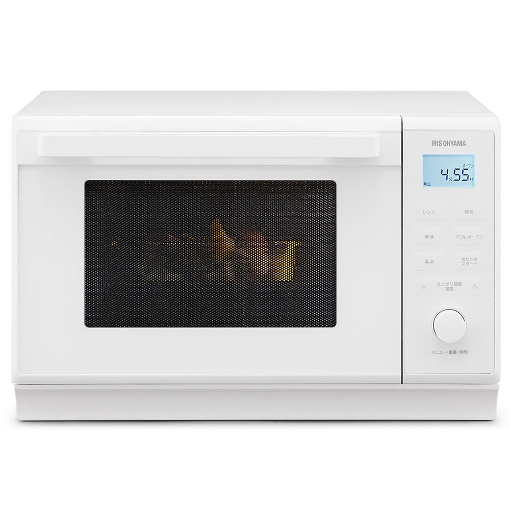 アイリスオーヤマ スチームオーブンレンジ 24L フラットテーブル 時短調理 スピードあたため 自動メニュー26種類 ホワイト MO-F2404-W