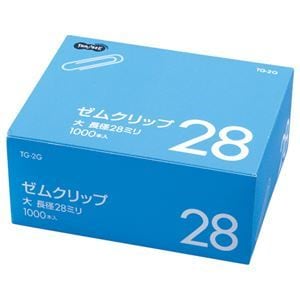 （まとめ） TANOSEE ゼムクリップ 大 28mm シルバー 業務用パック 1箱（1000本） 20セット